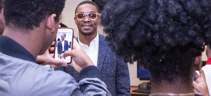 Eric Sloan, Jr. teaching in the classroom